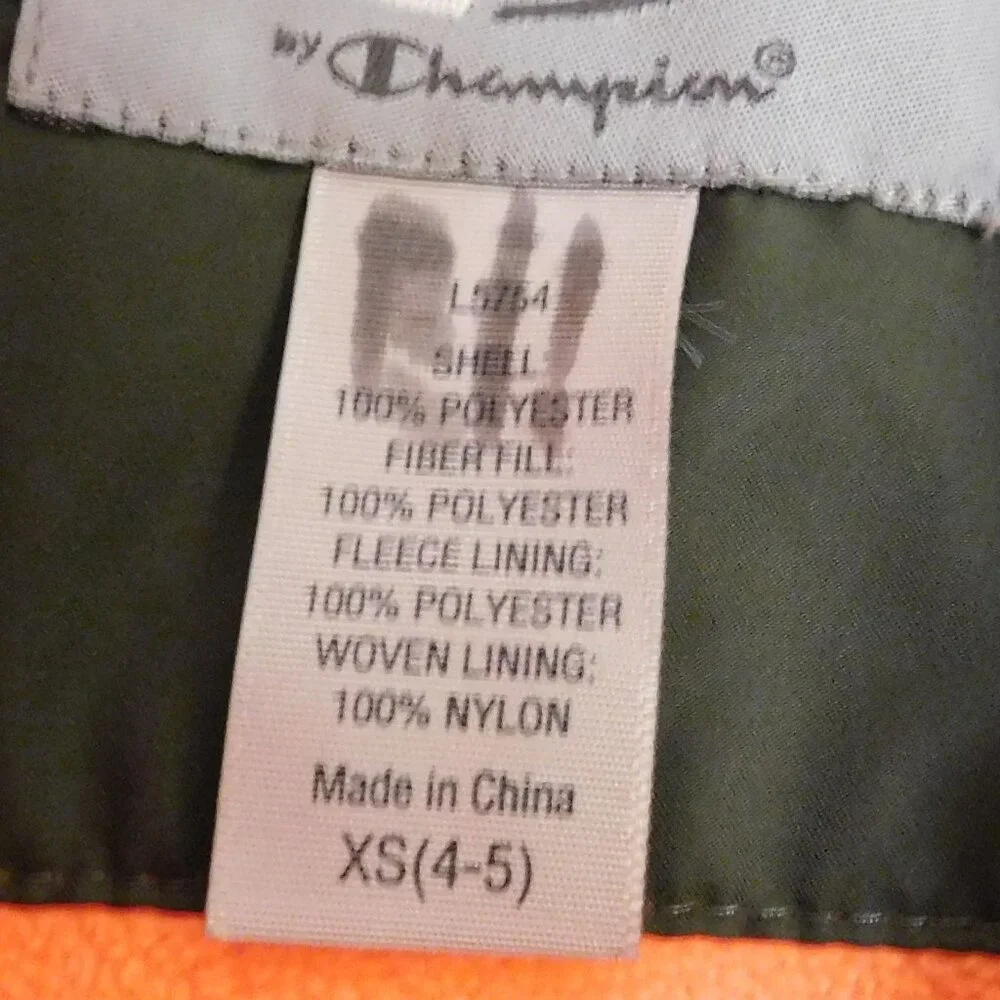 Champion Puffer Jacket Venture Loft Green/Orange Boys Size XS 4-5